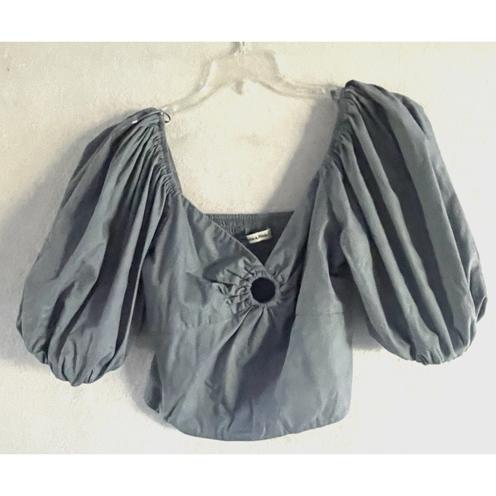 A&F  Milkmaid Coquette Blue Babydoll Crop Top S Cottagecore Soft Girl